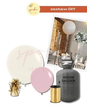 Zestaw balonów na hel, SOFT PINK