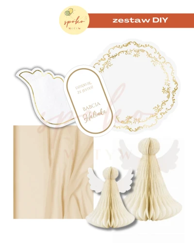 Zestaw dekoracji na stół na 12 osób, BEIGE