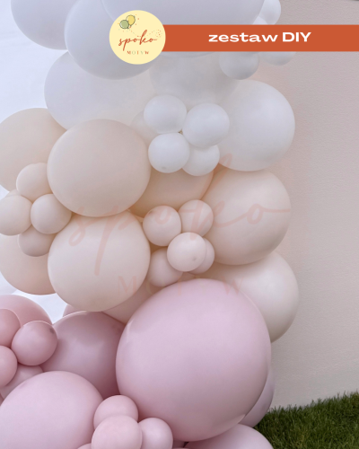 Balony na girlandę LUX (6mb) SOFT PINK, Chrzest, Komunia