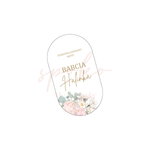 Personalizowane winietki, 6szt., SOFT PINK, Chrzest, Komunia