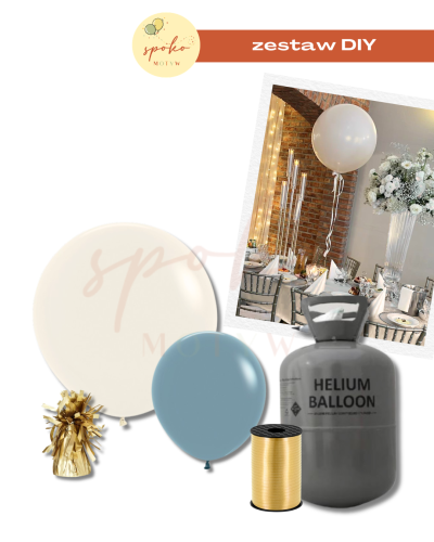 Zestaw balonów na hel, SOFT BLUE, Chrzest, Komunia