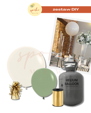 Zestaw balonów na hel, EUCALYPTUS, Chrzest, Komunia