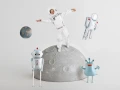 Balon foliowy Robot, chodzący + HEL (odbiór osobisty, dostawa, Kraków)