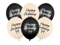 Balony lateksowe 30cm, Kokardka Happy Birthday 6szt. + HEL (odbiór osobisty, dostawa, Kraków)