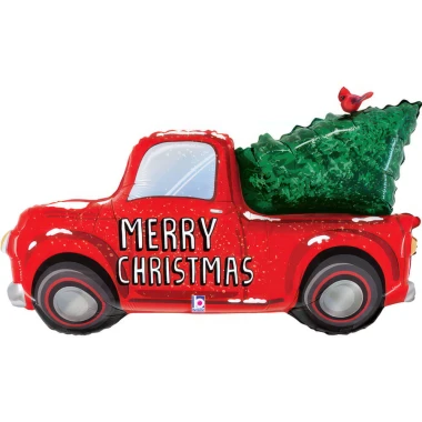 Balon foliowy Christmas Truck | BOŻE NARODZENIE + HEL (odbiór osobisty, dostawa, Kraków)