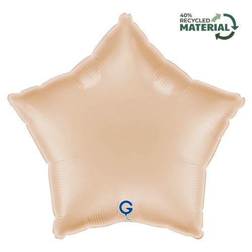 Balon foliowy Satin Nude, gwiazdka, cielisty | BOHO