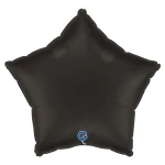Balon foliowy Satin Fume Black, gwiazdka, czarny