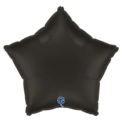 Balon foliowy Satin Fume Black, gwiazdka, czarny