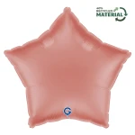 Balon foliowy Satin Rose Gold, gwiazdka, różowe złoto