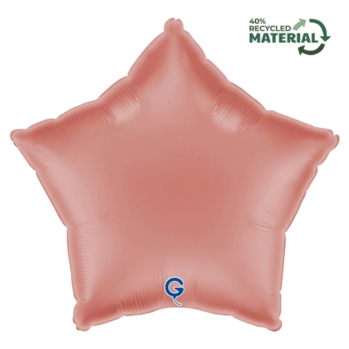 Balon foliowy Satin Rose Gold, gwiazdka, różowe złoto