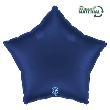 Balon foliowy Satin Navy Blue, gwiazdka, c. niebieski