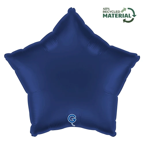 Balon foliowy Satin Navy Blue, gwiazdka, c. niebieski