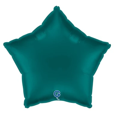 Balon foliowy Satin Emerald Green, gwiazdka, c. zielony