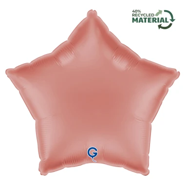 Balon foliowy Satin Rose Gold, gwiazdka, różowe złoto + HEL (odbiór osobisty, dostawa, Kraków)