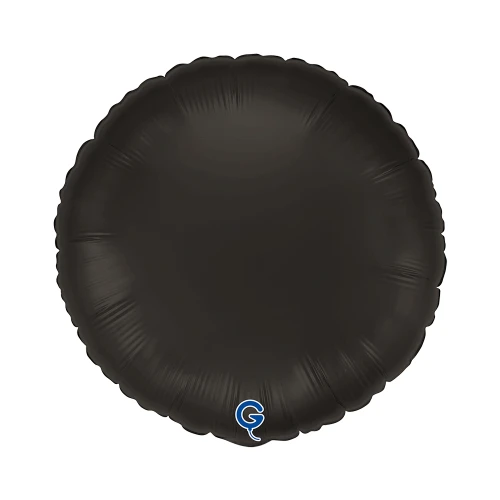 Balon foliowy Satin Fume Black, okrągły, czarny