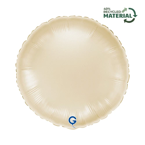 Balon foliowy Satin Cream, okrągły, kremowy | BOHO