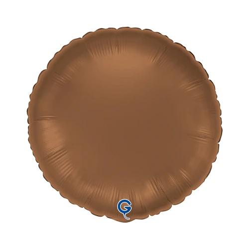 Balon foliowy Satin Chocolate, okrągły, czekoladowy | BOHO