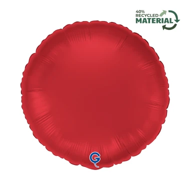 Balon foliowy Satin Rubin Red, okrągły, czerwony