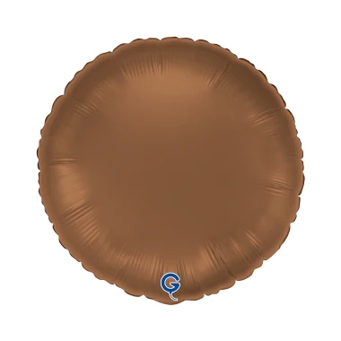 Balon foliowy Satin Chocolate, okrągły, brązowy + HEL (odbiór osobisty, dostawa, Kraków)