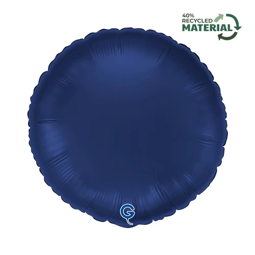 Balon foliowy Satin Navy Blue, okrągły, c. niebieski + HEL (odbiór osobisty, dostawa, Kraków)