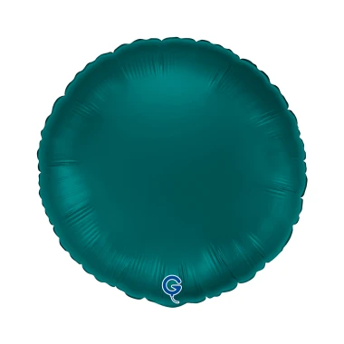 Balon foliowy Satin Emerald Green, okrągły, c. zielony + HEL (odbiór osobisty, dostawa, Kraków)