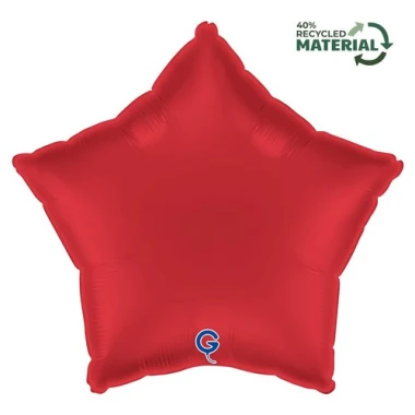 Balon foliowy Satin Rubin Red, gwiazdka, czerwony