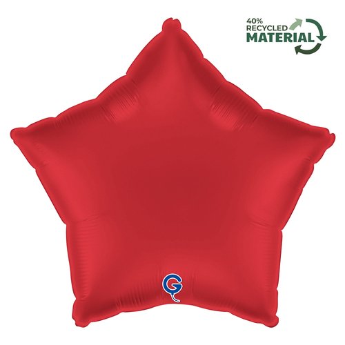 Balon foliowy Satin Rubin Red, gwiazdka, czerwony