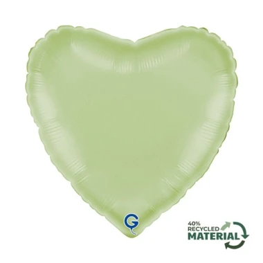 Balon foliowy Satin Olive, Serce, oliwkowy