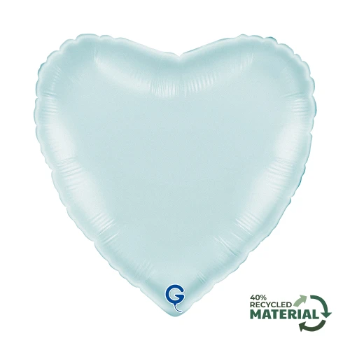 Balon foliowy Satin Blue, Serce, j. niebieski