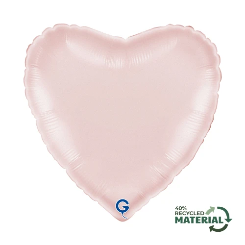 Balon foliowy Satin Pink, Serce, j. różowy