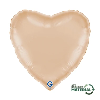 Balon foliowy Satin Nude, Serce, cielisty | BOHO