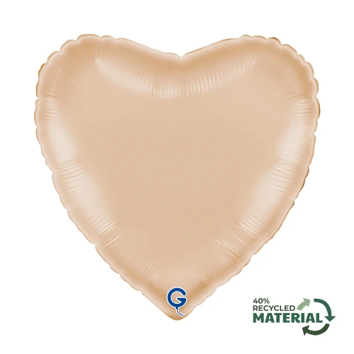 Balon foliowy Satin Nude, Serce, cielisty | BOHO