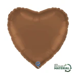 Balon foliowy Satin Chocolate, Serce, brązowy 