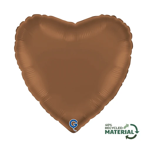 Balon foliowy Satin Chocolate, Serce, czekoladowy | BOHO