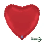 Balon foliowy Satin Rubin Red, serce, czerwony