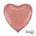 Balon foliowy Satin Rose Gold, serce, różowe złoto