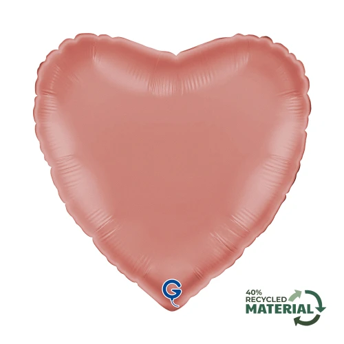 Balon foliowy Satin Rose Gold, serce, różowe złoto