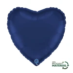 Balon foliowy Satin Navy Blue, serce, c. niebieski