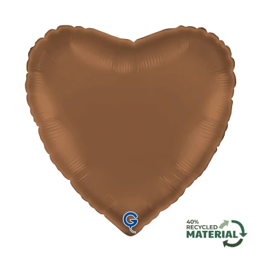 Balon foliowy Satin Chocolate, Serce, brązowy + HEL (odbiór osobisty, dostawa, Kraków)