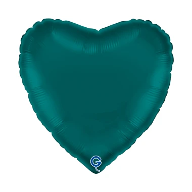Balon foliowy Satin Emerald Green, serce, c. zielony + HEL (odbiór osobisty, dostawa, Kraków)