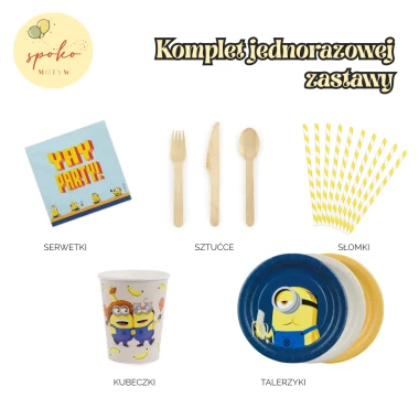 Komplet jednorazowej zastawy, MINIONKI