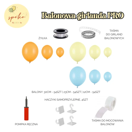 ŻÓŁTE STWORKI - balonowa girlanda PRO (4m)