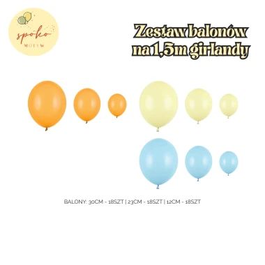 Zestaw balonów na 1,5m balonowej girlandy, ŻÓŁTE STWORKI