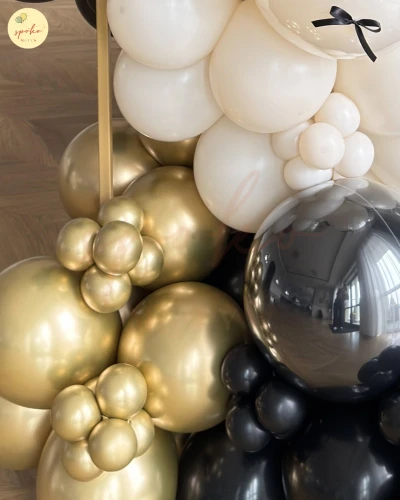 BEIGE & BLACK - zestaw balonów na girlandę LUX (6mb)