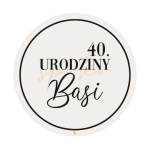 Tabliczka personalizowana, koło, 60cm, URODZINY, BEIGE & BLACK