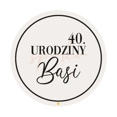 Tabliczka personalizowana, koło, 60cm, URODZINY, BEIGE & BLACK