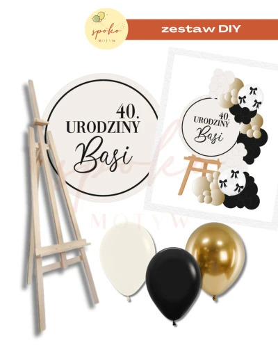 BEIGE & BLACK - zestaw dekoracji na sztalugę