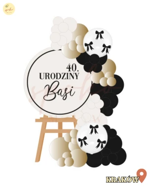 Sztaluga i balonowy bukiet, Urodziny, BEIGE & BLACK (odbiór osobisty, dostawa, Kraków)