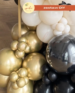 BEIGE & BLACK - zestaw balonów na girlandę LUX (6mb)