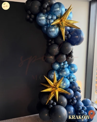Balonowa ścianka do zdjęć, Urodziny, NAVY & BLACK (montaż, Kraków)